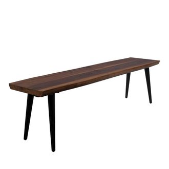 Dutchbone Banco de madera de nogal 160cm