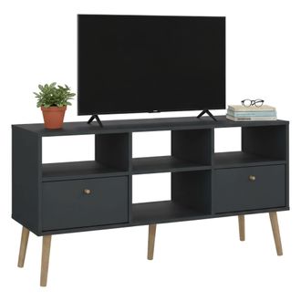 Dmora Dmora - Mueble De Televisi&oacute;n Jolie, Aparador De Sal&oacute;n, Mueble Bajo Para Tv, Base De Pared Equipada, 117x39 H61 Cm, Gris