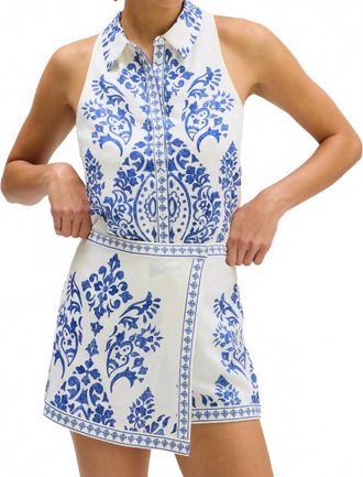 Allison New York Zelda Mini Skort In Porcelain Print
