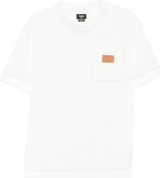 Fendi White Regular Logo T-Shirt