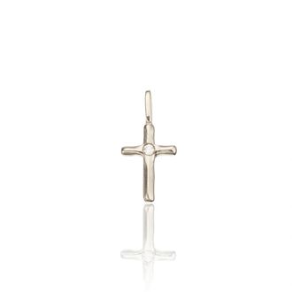 Lily & Roo Silver Individual Single Diamond Style Tiny Cross Charm