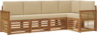 vidaXL Conjunto De Sof&aacute;s De Exterior 4 Uds. Natural Vidaxl
