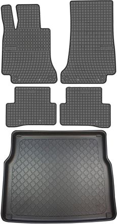 OEM Juego De Alfombrillas De Goma Para Mercedes Clase C W205 Kombi A Partir De Marzo De 2015 + Alfombrilla Para El Maletero