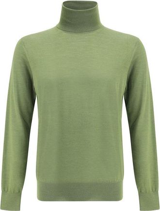 Saint Laurent Bicolor Wool Mens Turtleneck