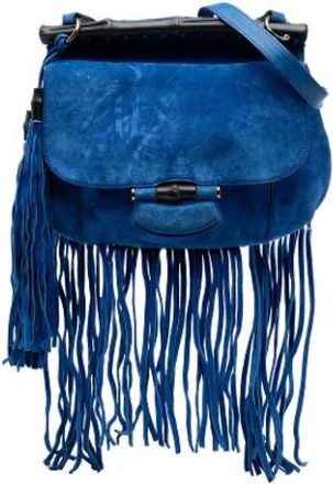 Gucci Pre-owned Shoulder Bags, female, Blue, Size: ONE SIZE Pre-owned The Nouveau Fringe