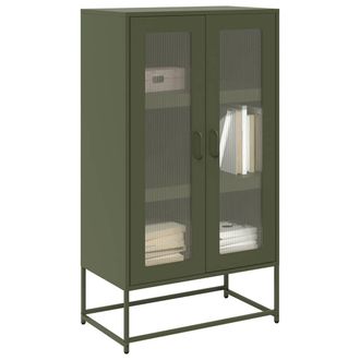 Berkfield Home Highboard Olive Green 68x39x123 cm Steel | Size: 68 x 39 x 123 cm