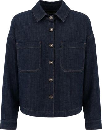 PANICALE Blazer-stijl Shirt - Dames - Spijkerjassen - Blauw - M - Leer - Jassen