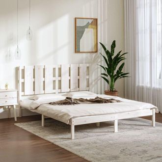 vidaXL Vidaxl - Estructura De Cama Madera Maciza Blanca King Size 150x200 Cm