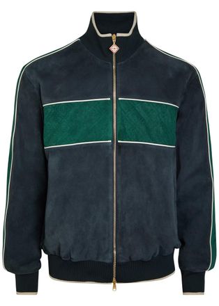 Casablanca Casablanca Panelled Suede Track Jacket - Navy - XL
