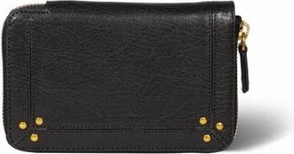 Jerome Dreyfuss Leren Portemonnee met Ritssluiting - Dames - Portefeuilles - Zwart - ONE Size - Katoen - Accessoires