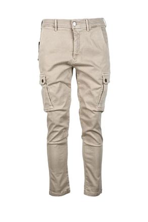 Replay Beige Stretch Cotton Cargo Pants