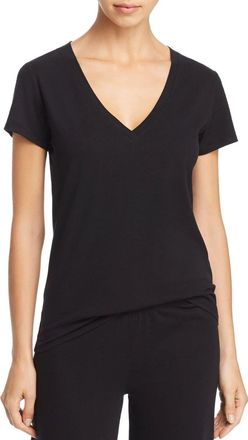 Skin Womens Skin Jade T-Shirt Black 100% Cotton Short Sleeve V-Neck RED1164