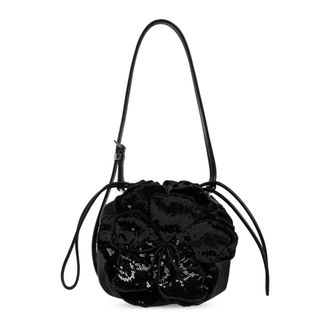 Rotate Rotate Birger Christensen, Tassen, Dames, Zwart, ONE Size, Katoen, Tas Met Applicatie