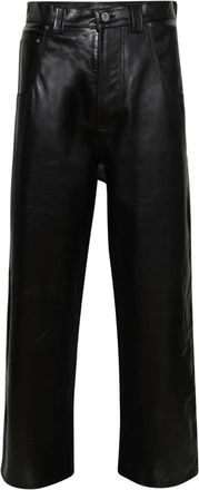 VETEMENTS leather wide-leg trousers - Black