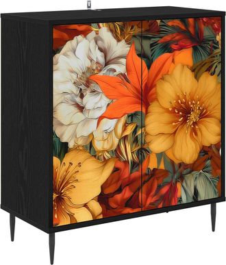 vidaXL Aparador Gennep Roble Negro 69 X 33 X 76 Cm Vidaxl