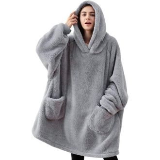 OEM Coperta Con Cappuccio Per Adulti, In Pile, Con Maniche, Per Donne E Uomini, Coperta Con Cappuccio E Maniche, Tasche Portatili, Coperta Invernale Per T