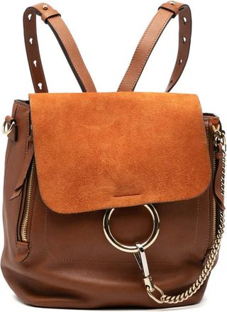 Chlo&eacute; Pre-owned Chloe Medium Calfskin and Suede Faye Backpack Ladies 01 17 70 65 6