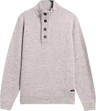 Barbour Patch Half Zip Sweater - Heren - Coltruien - Grijs - S - Wol - Truien & Vesten