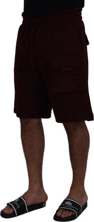 Dolce & Gabbana Maroon Bermuda Cargo Men Shorts Cotton Polyester