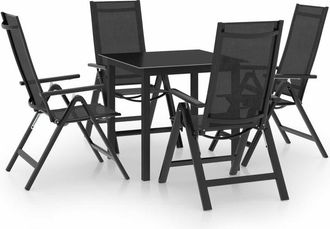 vidaXL Vidaxl - Juego De Comedor De Jard&iacute;n 5 Piezas Aluminio Gris Antracita