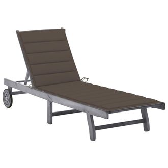 vidaXL Tumbona De Jard&iacute;n Con Coj&iacute;n Madera Maciza De Acacia Gris Vidaxl