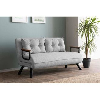 Dmora Dmora - Sof&aacute; Cama 2 Plazas Calvin, Sof&aacute; Transformable, Sof&aacute; Para Invitados, Sill&oacute;n Cama Con Almacenaje, 133x78 H78 Cm, Gris Oscuro
