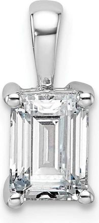 Diamond2Deal 14k White Gold 1 Ct Emerald Cut Lab Grown Diamond Pendant