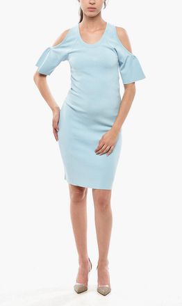 Stella McCartney Vestito Attillato Cold Off Shoulder a Tinta Unita Stella McCartney