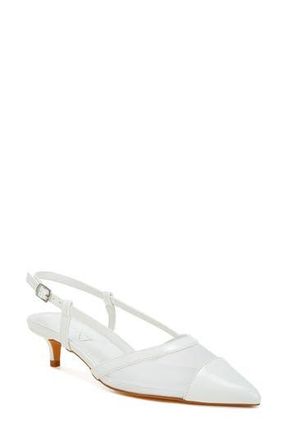 London Rag Temptress Kitten Heel Slingback Pump in White at Nordstrom Rack, Size 10