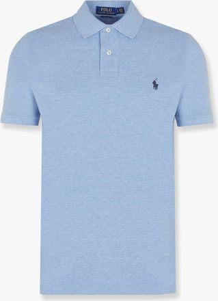 Polo Ralph Lauren Mens Cotton Polo Shirt With Embroidered Logo Blue T-shirts And Polos