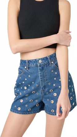 Blank NYC Reeve High Rise Studded Short In Silver Dreams
