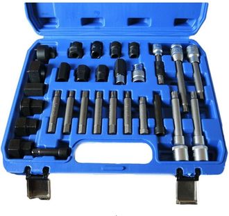 Trade Shop Trade Shop - Kit Di Chiavi 30 Pezzi Per Smontaggio Puleggia E Alternatore Motore Auto