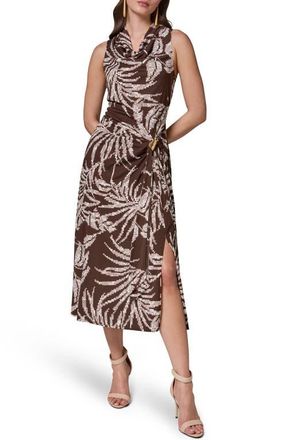 DKNY Print Cowl Neck Sleeveless Midi Dress in Canyon Multi at Nordstrom, Size X-Large