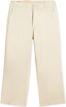 Fortela Herringbone Wide Leg Chino Pants in Cream at Nordstrom, Size 32 X 32 Eu