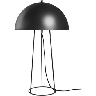 Beliani Table Lamp Black Iron Base and Shade Two Light Bulbs Minimalistic Design Living Room MOPAN
