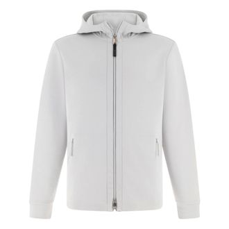 Boggi Milano Hoodies & sweatvesten, Heren, Wit, S, Katoen, Lichtgewicht Scuba Hoodie met Rits