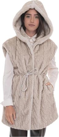 Liu Jo Vest met capuchon - Dames - Bodywarmers - Beige - S - Polyester - Jassen