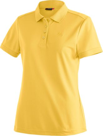 Maier Sports Poloshirt MAIER SPORTS Ulrike, Damen, Gr. 36, hellgelb, 100% Polyester, Rundhals, Shirts Poloshirt, Damen Polo kurzarm, leichtes Shirt, Funktionsshirt