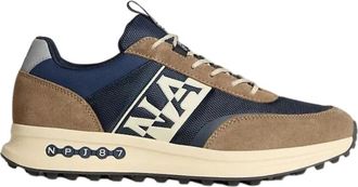 Napapijri Blauwe Leren Lage Sneakers - Heren - Sneakers - Blauw - 43 EU - Leer - Schoenen