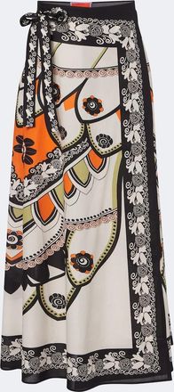 La DoubleJ Sarong printed cotton muslin wrap skirt