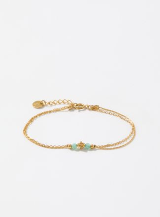 Simons Womens Double-chain with faceted beads bracelet