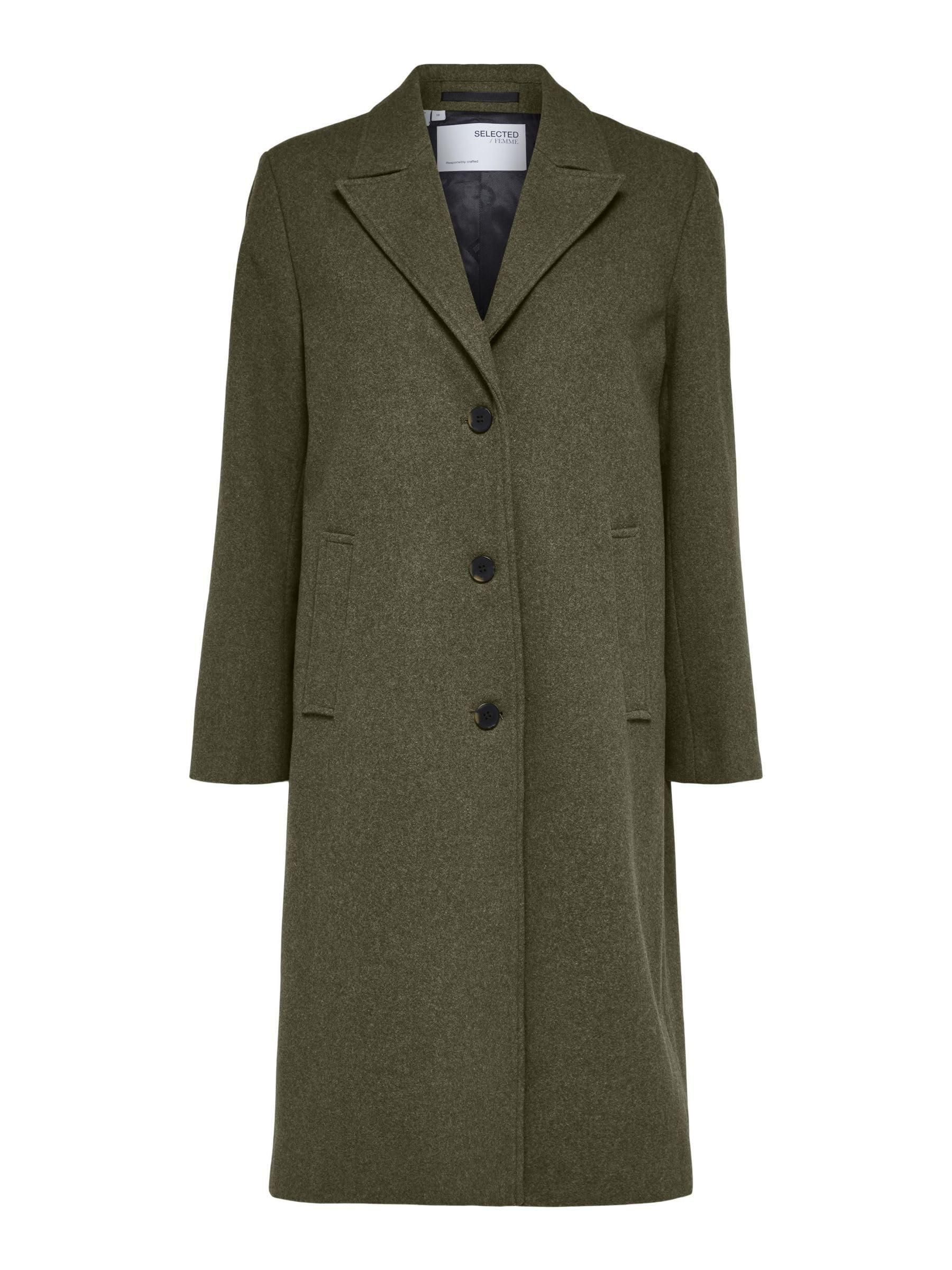 Alma Selected Femme Mantel Grau SLFNEW ALMA WOOL COAT HERRINGBONE