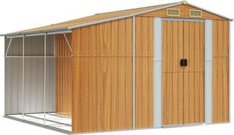 vidaXL Cobertizo Jard&iacute;n Acero Galvanizado Marr&oacute;n Claro 277x279x179 Cm Vidaxl