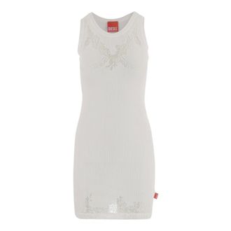 Diesel Abito con dettagli in trasparenza - - Dresses - Donna - Bianco - XS