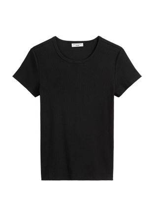 Marc O'Polo Denim T-Shirt MARC OPOLO DENIM, Damen, Gr. L, schwarz, Jersey, Obermaterial: 96% Baumwolle, 4% Elasthan, Rundhals, Shirts T-Shirt