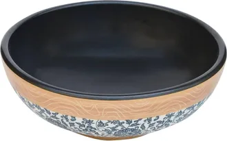 Berkfield Home Durable Countertop Basin Multicolour Round OE&para;41x14 cm Ceramic | Size: 41x14 cm