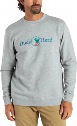 Duck Head Vintage Logo Crewneck Sweatshirt In Heather Grey