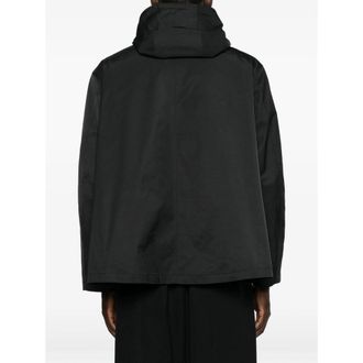Balenciaga Logo-Print Polyester Hooded Jacket - Black