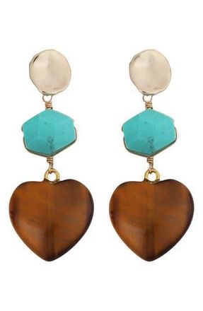 Panacea Stone Drop Earrings in Brown at Nordstrom Rack