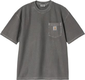Carhartt Work in Progress Tops, Heren, Zwart, S, Katoen, S/S Loose Pocket T-Shirt